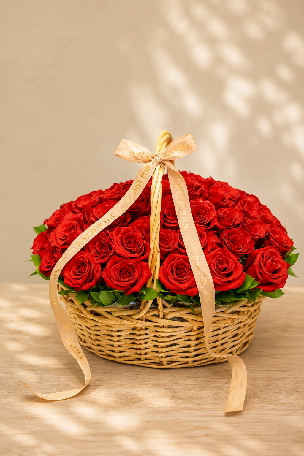 The Luxe Red Rose Basket