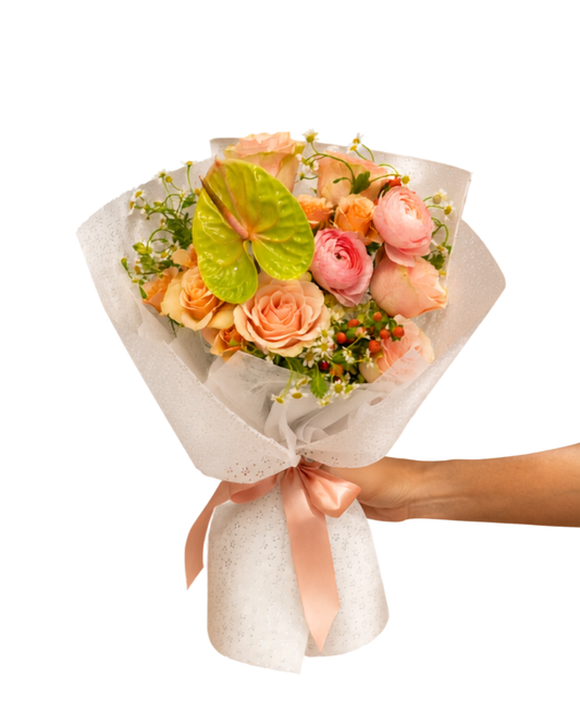 Blush Garden Wrapped Bouquet