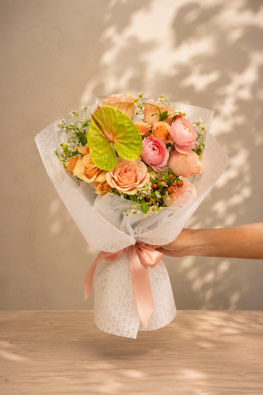 Blush Garden Wrapped Bouquet