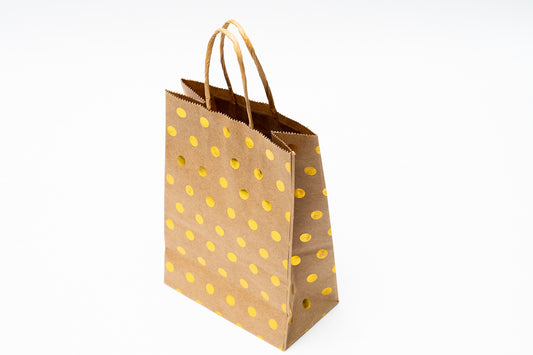 Gold Dots Paper Bag KF S Pck 12