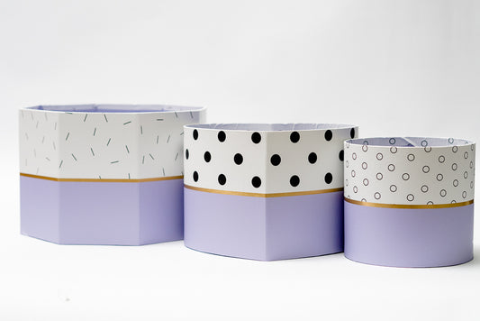 Geometric Heart Shapes Lavender Set