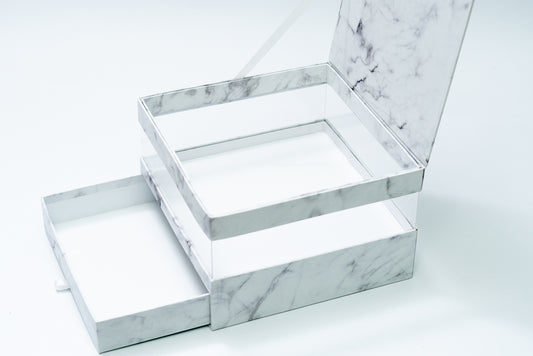Square Marble Drawer White