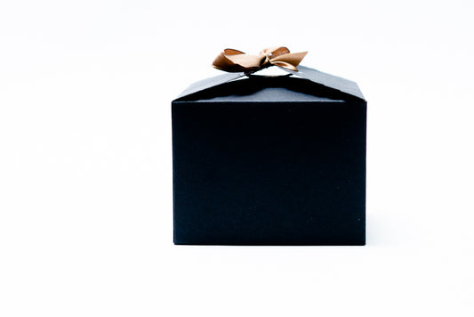 Cube Box W/ Ribbon Black Small Pck 12