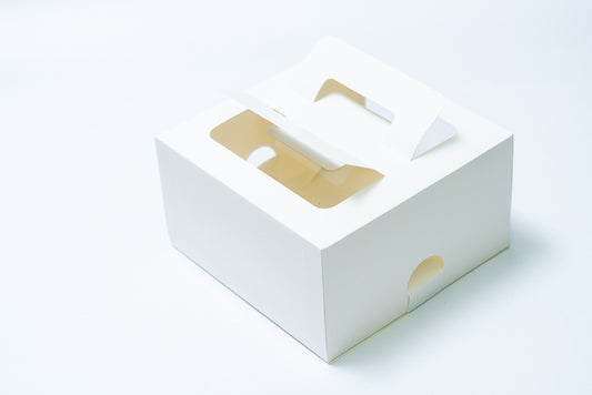 Cake Box #22 W/ Handle White Pck 12
